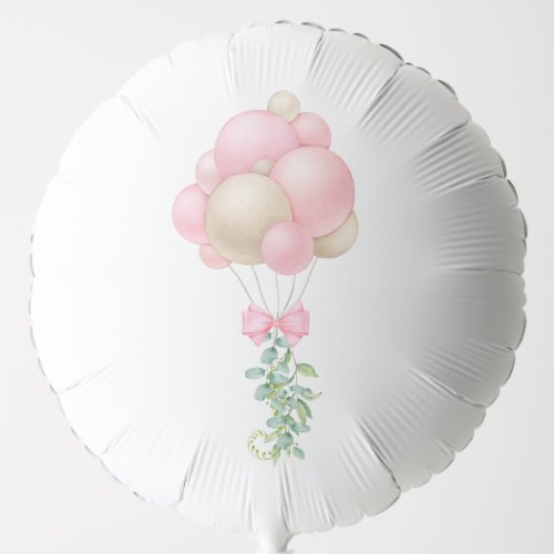Minimalist Pink Balloons Girl Baby Shower