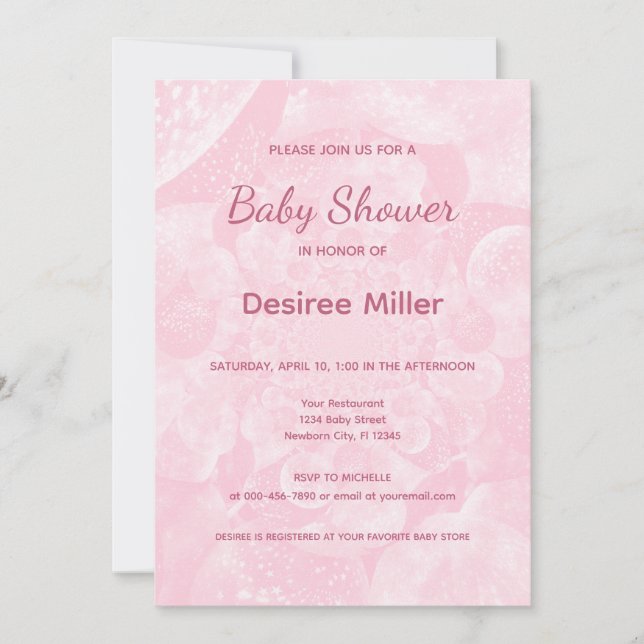 Minimalist Pink Balloons Girl Baby Shower Invitation (Front)