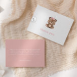 Minimalist Pink Bear Girl Baby Shower Thank You Card<br><div class="desc">A cute pink bear girl baby shower thank you card.  Matching items included in our store Kelly Dolan Designs.</div>