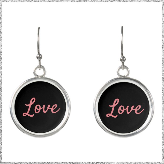Minimalist Pink & Black Love Earrings (Creator Uploaded)