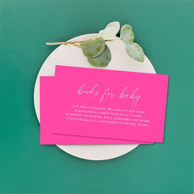 Minimalist pink - books for baby ticket enclosure card (Creator Uploaded)