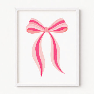 Minimalist Pink Bow and Ribbon Poster
