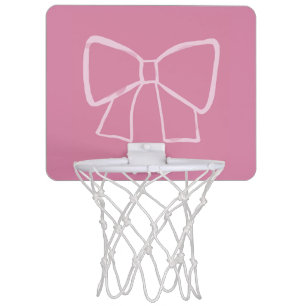Minimalist Pink Bow Mini Basketball Hoop