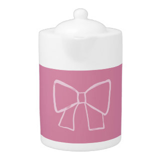 Minimalist Pink Bow Teapot