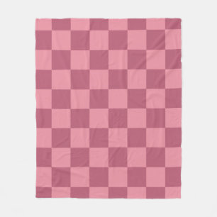 Minimalist Pink Checkerboard Pattern Fleece Blanket
