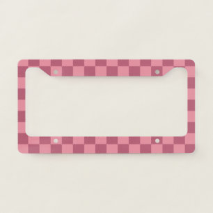 Minimalist Pink Checkerboard Pattern  License Plate Frame