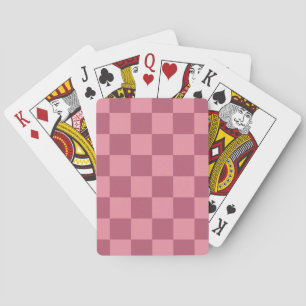 Minimalist Pink Checkerboard Pattern Poker Cards