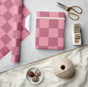 Minimalist Pink Checkerboard Pattern  Wrapping Paper