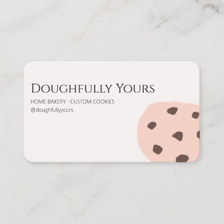 Minimalist Pink Cookie Artist Home Bakery Business Card