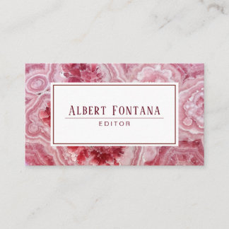 Minimalist Pink Crystals Geode Business Card
