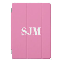 Minimalist pink custom monogram initials modern iPad pro cover