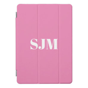 Minimalist pink custom monogram initials modern iPad pro cover
