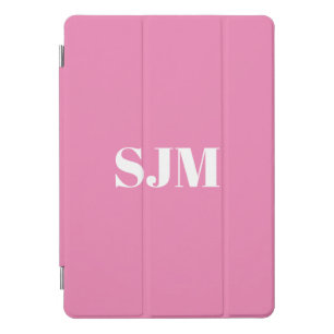 Minimalist pink custom monogram initials modern iPad pro cover
