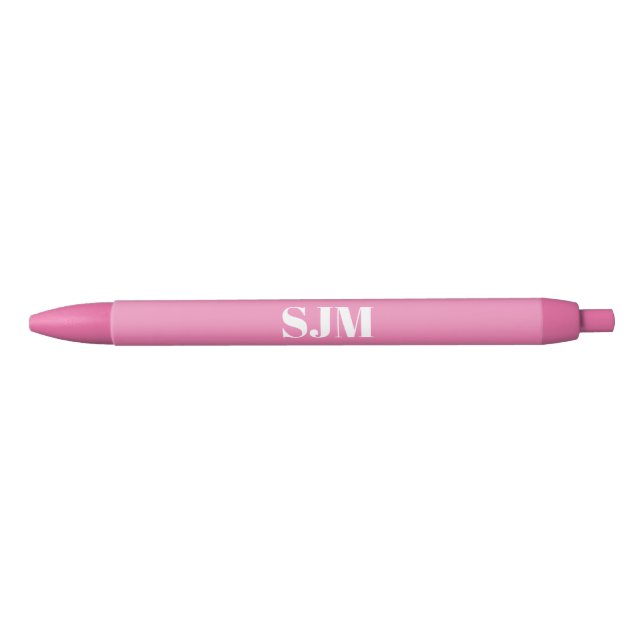 Minimalist pink custom monogram initials name pen (Front)