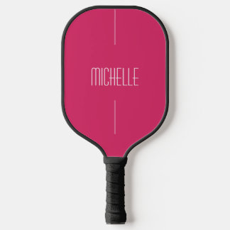 Minimalist Pink Custom with Name Carbon Fiber Pickleball Paddle
