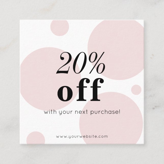 Minimalist  Pink Discount Card (Front)
