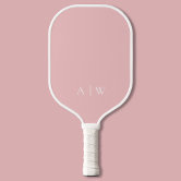 Aesthetic Country Club Pink Stripes Monogram Cute Pickleball Paddle