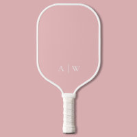 Minimalist Pink Elegant Monogram Pickleball Paddle