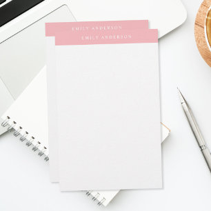 Minimalist Pink Elegant Monogram Stationery