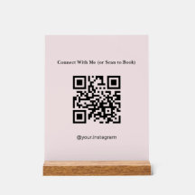 Minimalist Pink Esthetician QR Code Booking Sign