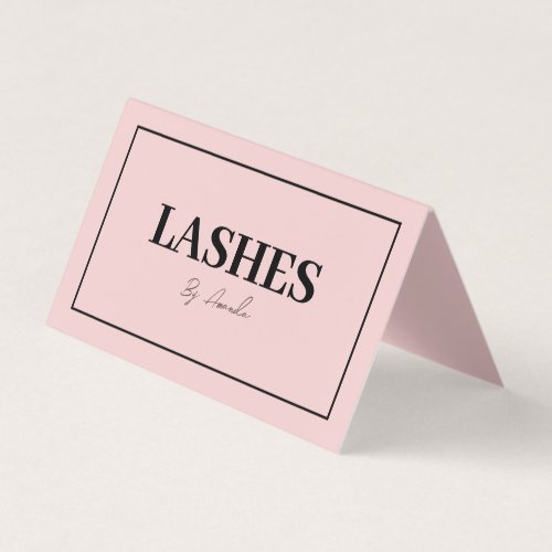 Minimalist Pink Eyelashes Aftercare Folded Card