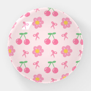 Minimalist Pink Floral Create Your Own Design Paperweight