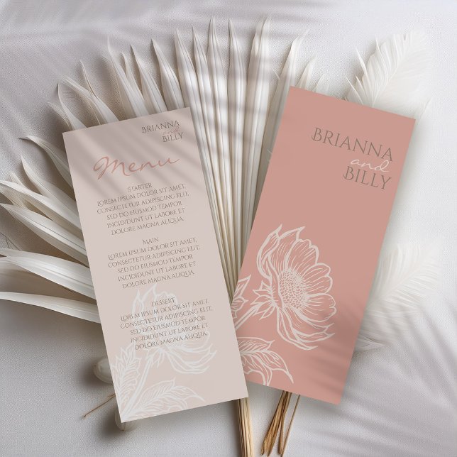 Minimalist Pink Floral Flat Menu (Creator Uploaded)