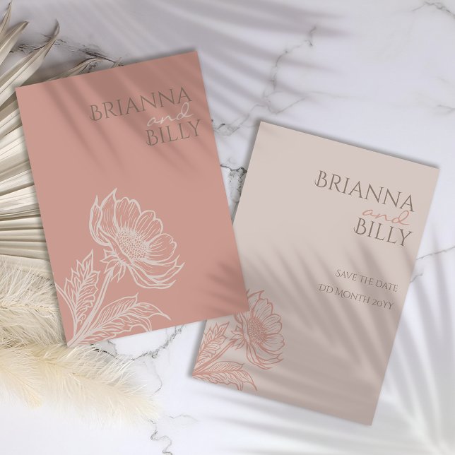 Minimalist Pink Floral Wedding Invitation (Creator Uploaded)