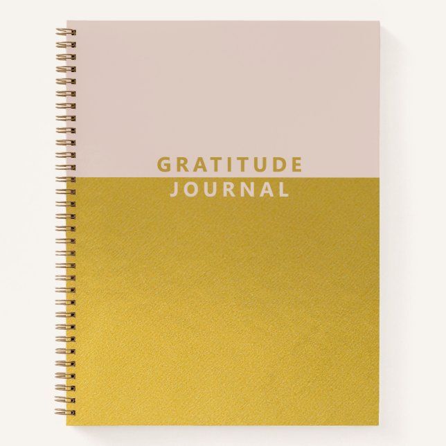 Minimalist Pink Gold Foil Gratitude Journal (Front)
