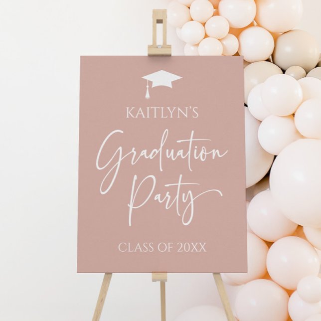 Minimalist Pink Graduation Party Welcome Sign (Creator Uploaded)
