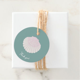 Minimalist pink green baptism thank-you Favor Tags