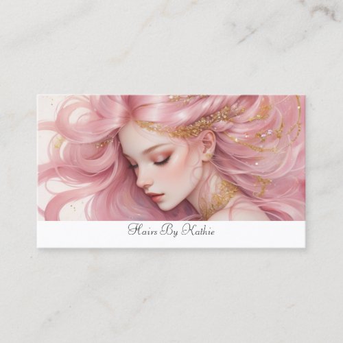 Minimalist Pink hairstylist  Business Card
