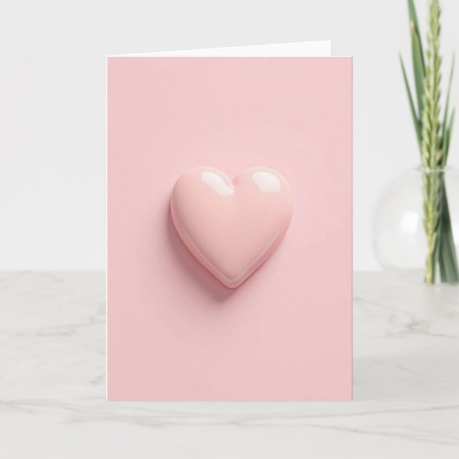 Minimalist Pink Heart Card (Front)