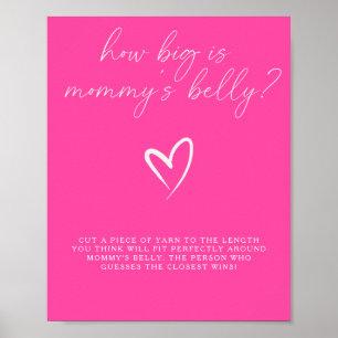 Minimalist pink - how big is mommy's belly game poster