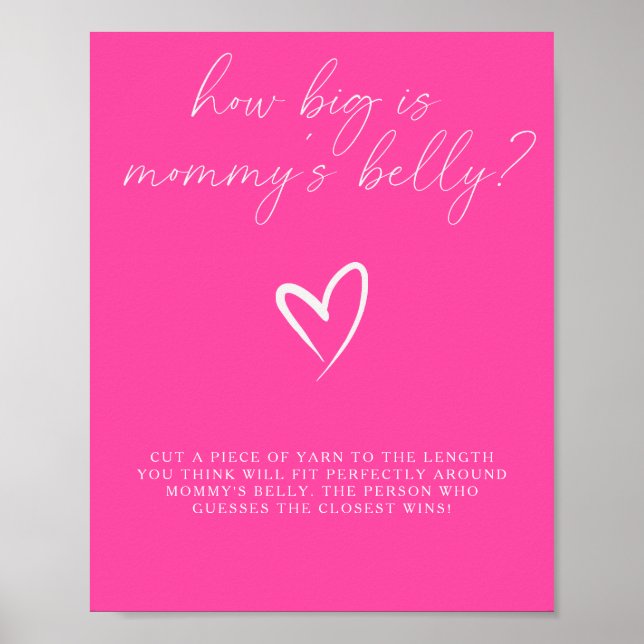 Minimalist pink - how big is mommy's belly game  poster (Front)