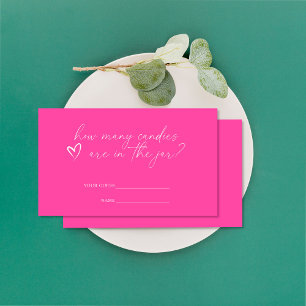 Minimalist pink - How many candies are in the jar Enclosure Card