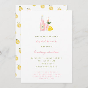 Minimalist Pink Lemonade Bridal Brunch Invitation
