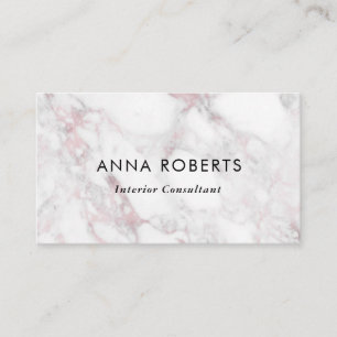 Minimalist Pink Marble Business Card