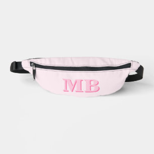 Minimalist Pink Modern Initial Monogram Fanny Pack