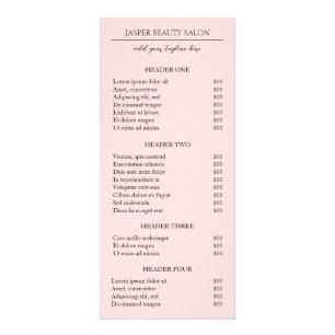Minimalist Pink Modern Rack Card