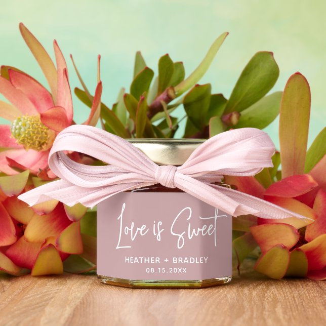 Minimalist Pink Modern Wedding Honey Jar Favors (Insitu (Wedding))