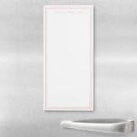 Minimalist Pink Monogram Name Magnetic Notepad<br><div class="desc">Create your own personalized notepad with monogram name in elegant typography with pink line border design.</div>