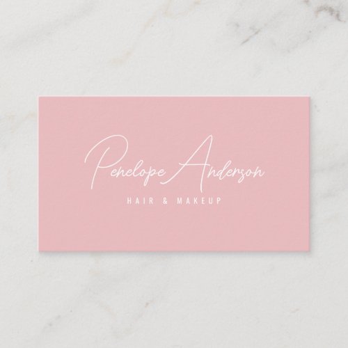 Minimalist Pink Neutral Boho Chic Modern Beauty    Business Card