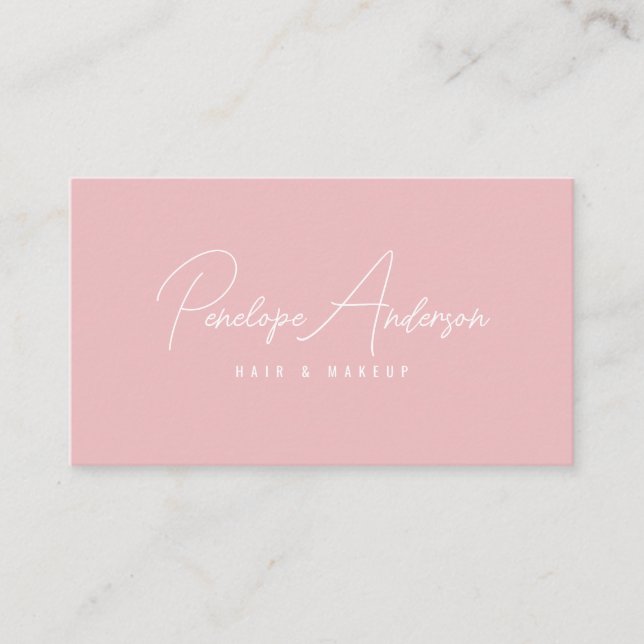 Minimalist Pink Neutral Boho Chic Modern Beauty    Business Card (Front)