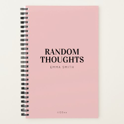 Minimalist Pink Notebook
