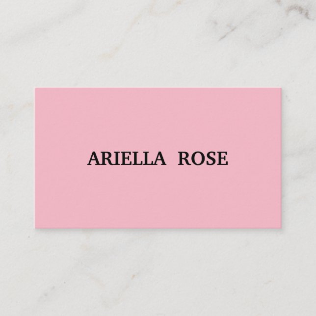 Minimalist Pink & Pastel Purple Business Card (Front)