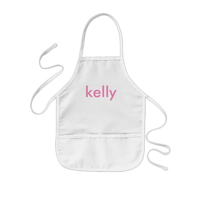 Minimalist Pink Personalized Kids' Apron (Front)