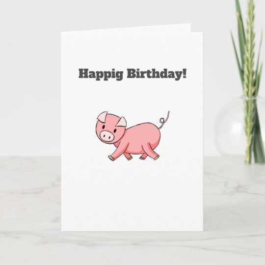 Pig Personalized Birthday Card