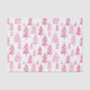 Minimalist Pink Pine Trees Tissue Paper