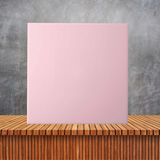 Minimalist Pink Plain Solid Color Ceramic Tile (Creator Uploaded)